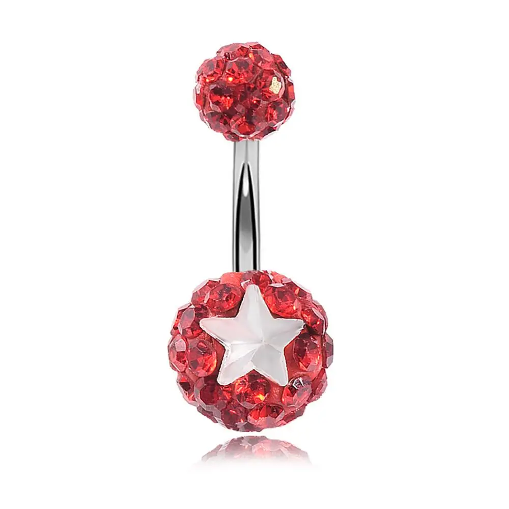 Sexy Women Navel Belly Button Rings Barbell Rhinestone Crystal Ball Piercing Body Jewelrybody 