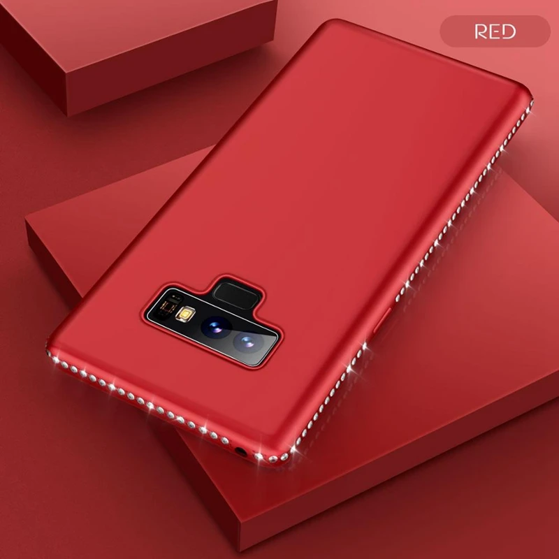 Чехол со стразами для Samsung Galaxy S7 Edge S8 Plus S9 Note 9 Блестящий матовый чехол Note9