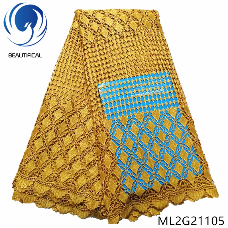 

BEAUTIFICAL nigerian lace fabrics Top sale chemical lace embroidery fabric for wedding 5yards cord lace fabric ML2G211