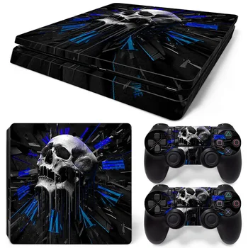 

Free Drop Shipping For Playstaion 4 for PS4 Slim Console Skin Stickers+ 2Pcs Controller Protective Skin Stickers skulls