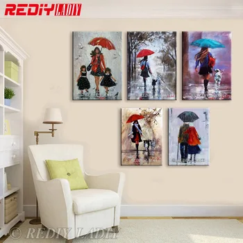 

REDIY LADIY Diamond Painting Cross Stitch Under the Rain Full Square Diamond Embroidery Crystal Diamond Mosaic Hobbies & Crafts