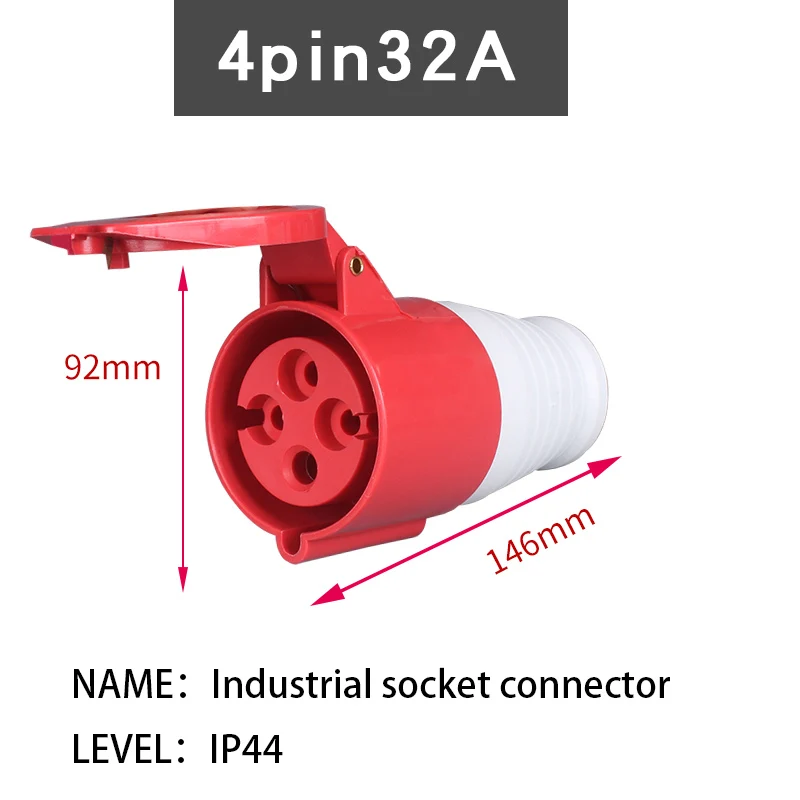 32A 3 P/4 P/5 P IP44 Водонепроницаемый Мужской Женский Разъем питания Соединительный промышленный Штепсель - Цвет: 4 PIN 32A 3