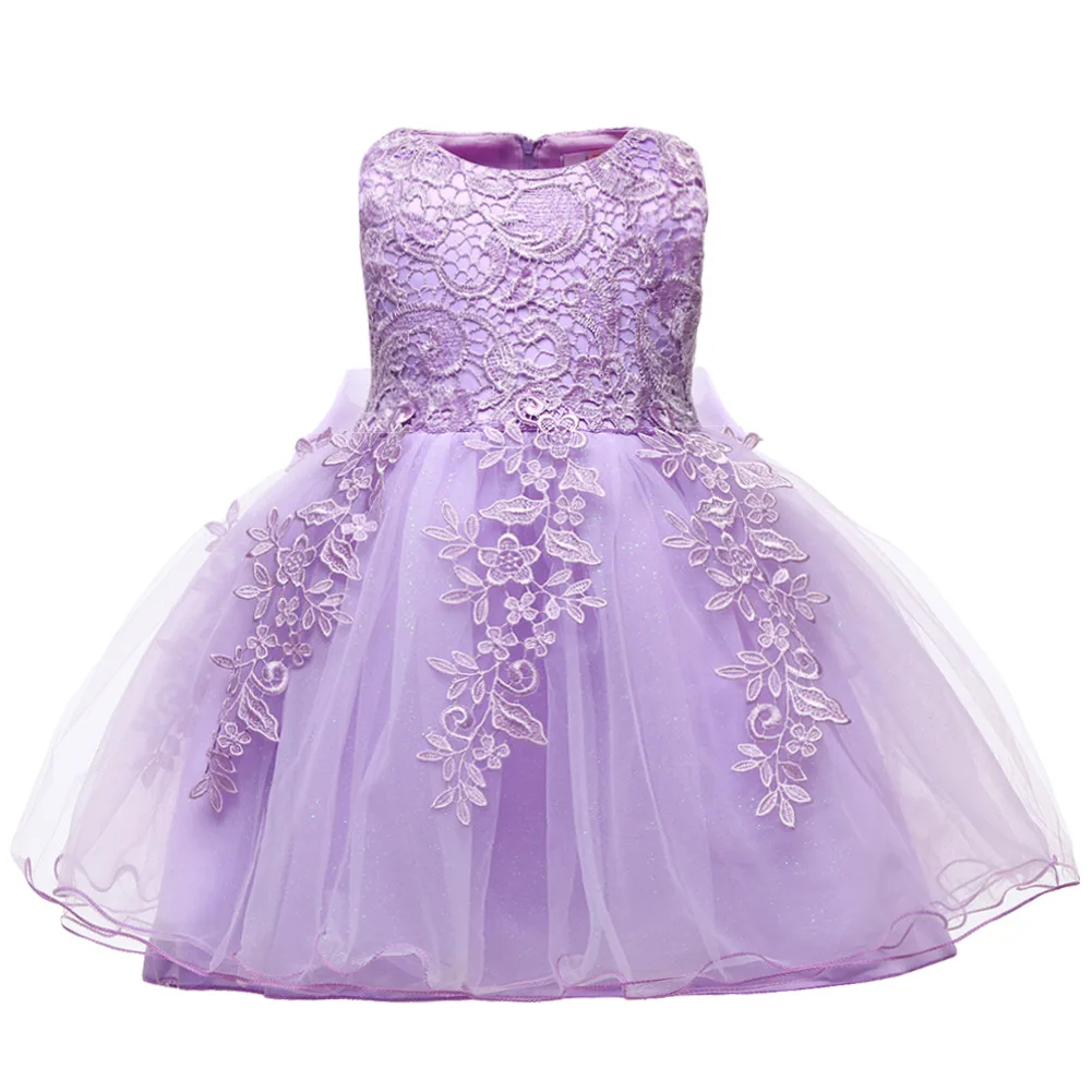 Милые Детские платья для девочек на день рождения; платье принцессы без рукавов для девочек; платье для крещения для девочек 1-12 месяцев; vestido infantil