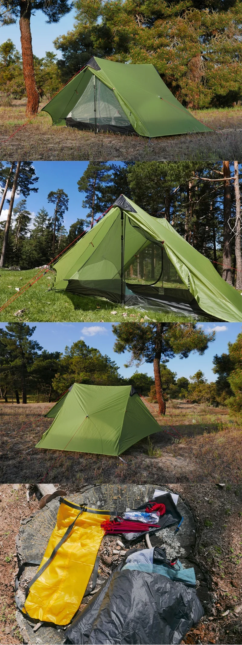 Barraca de Acampamento Silnáilon sem Haste Lanshan Chama Creed Pessoa Oudoor Ultraleve 3 Temporada Profissional 15d Tenda 2020 2 4 profissional 15d silnáilon sem haste tenda
