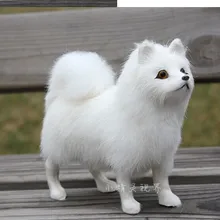 Прекрасный натуральная кожа ткань собака модель игрушки Моделирование самоедская собака модель игрушки около 24*20*8 см 1398