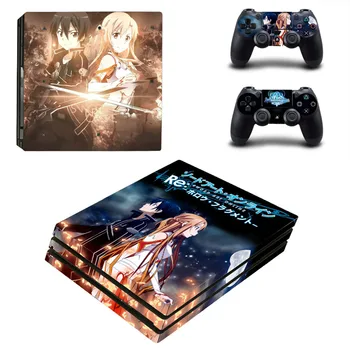

15 Styles Sword Art Online Anime PS4 pro Skin Sticker For Sony Playstation 4 Promotion Console & 2Pcs Controller Protection Film