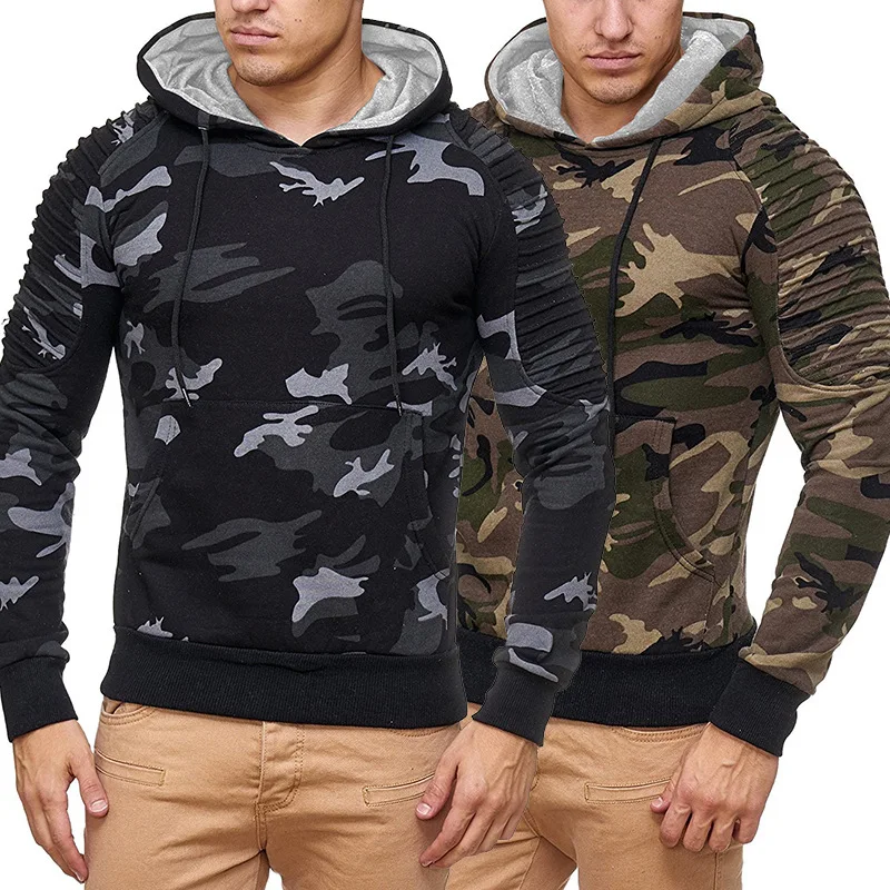 

Men's wear camouflage is a set of head fleece men hooded camouflage fleece