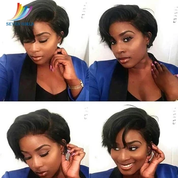 

Sevengirls Malaysian Short Bob Wigs Wet And Wavy Virgin Human Hair Full Lace Wigs With Natural Hairline For Women Free Shipping