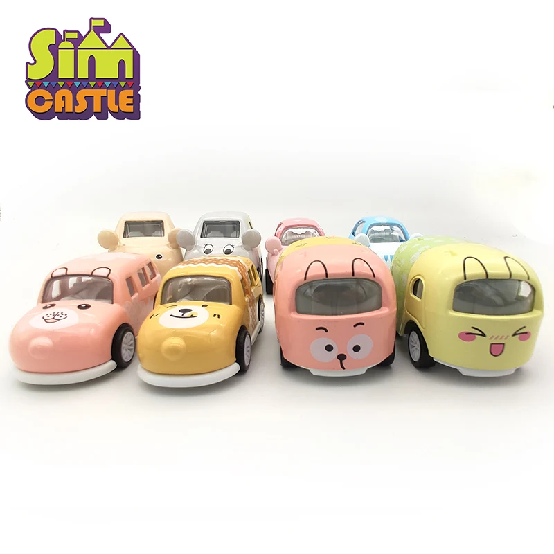 

8 Pcs SIMCASTLE 1:43 Mini Cartoon Animal Car Model Diecast Alloy Metal Kids 1/43 Cars Toys for Children Oyuncak Araba Girls Gift