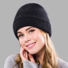 Зимние шапки-бини из натурального кроличьего меха для женщин, одноцветная шапка для женщин Skullies, теплая шапка из Гравити Фолз, женская шапка