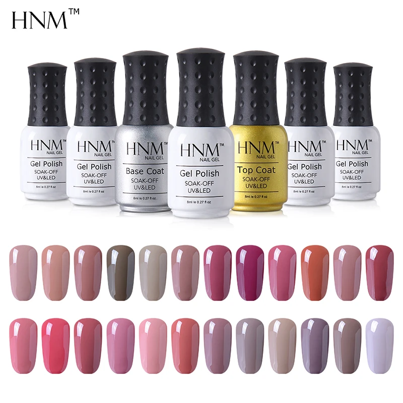 

HNM 24pcs/lot Nude Colors Nail Polish 8ML Long Lasting Gel Varnish Set Tool Gelpolish Vernis Semi Permanent Nail Art Manicure