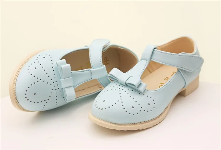Girls Dress Shoes Light Blue Princess Shoes Kids Shoesin Leather Shoes