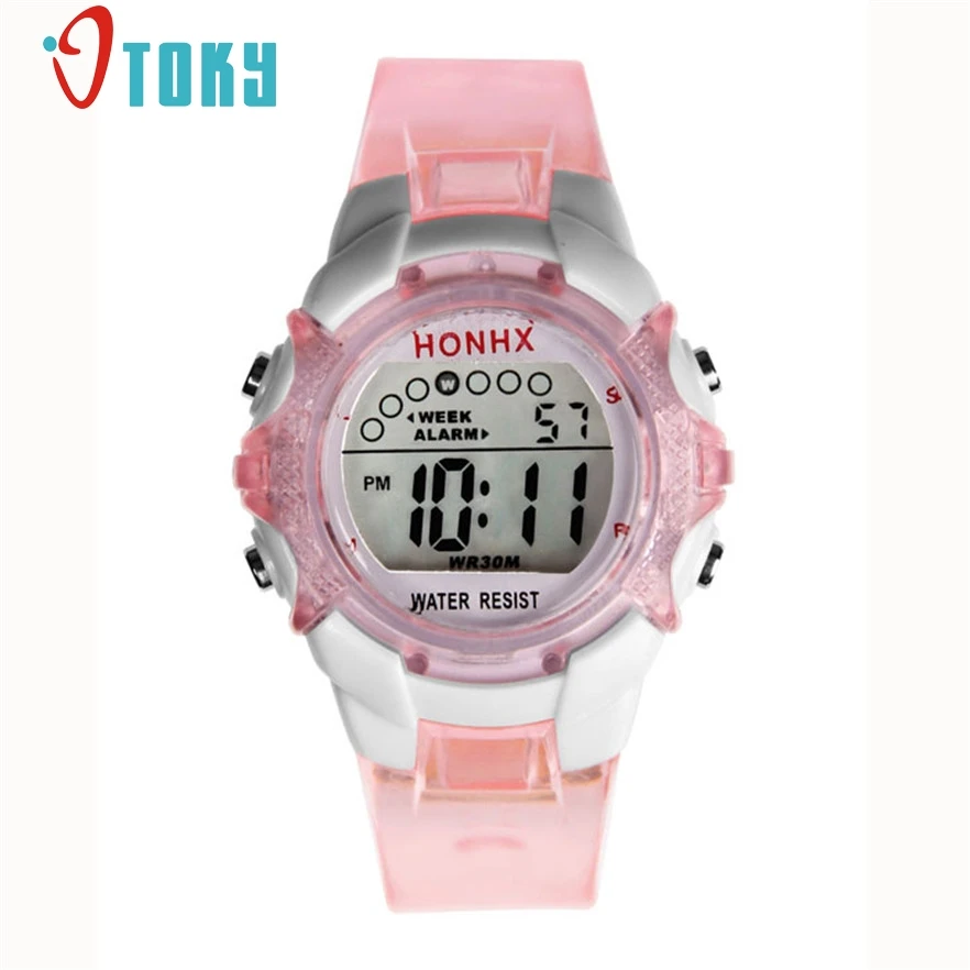 

OTOKY Waterproof Children Girls Digital LED Quartz Alarm Date Sports Wrist Watch 2017 Drop Shipping #30 Gift 1pc C907