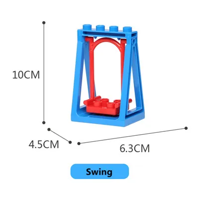 Большие блоки дополняют части слайд-лестница колесо обозрения качели площадка совместим с Duplo - Цвет: swing