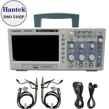 Hantek dso5102p osciloscópio digital 100mhz, 2channels 1gsa/s, tempo real, taxa de amostra, host usb e conectividade do dispositivo 7 Polegada