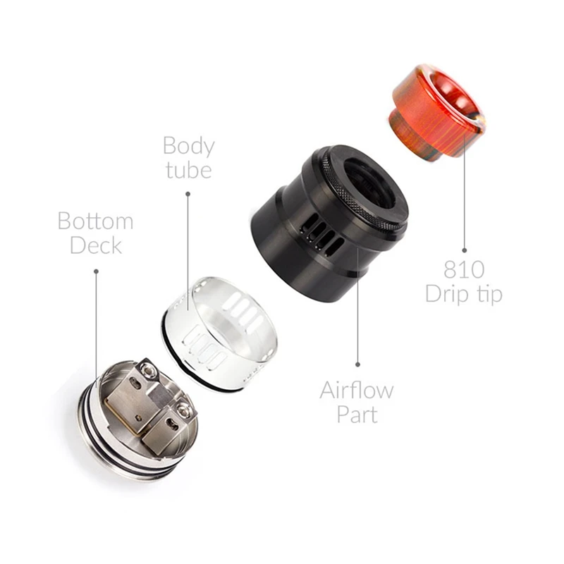 Coil Father Classic RDA Atomizer 24mm Diameter 810 Resin Drip Tip For 510 Thread Electronic Cigarette Box Mod