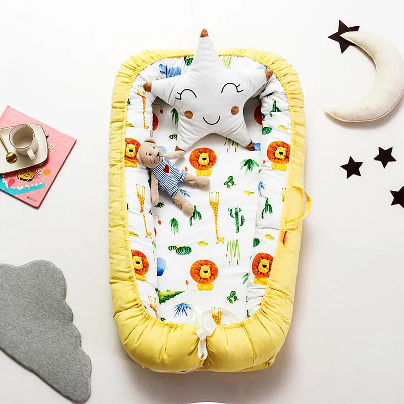 Детские спальные гнезда кровать съемный моющийся новорожденный люлька детская кроватка Хлопок Младенческая Колыбель 90x55 см - Цвет: 12