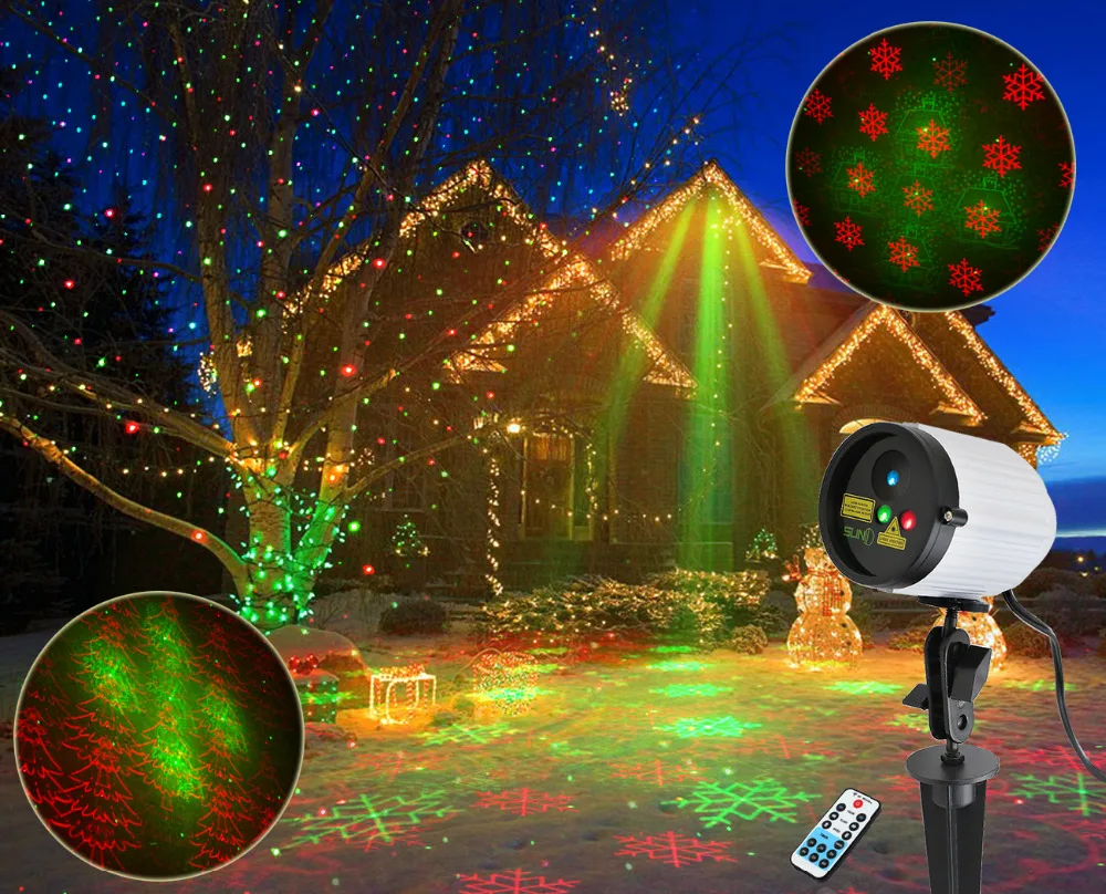 SUNY Weihnachten Outdoor Laser Projektor Wasserdicht Rot Grün RG 8