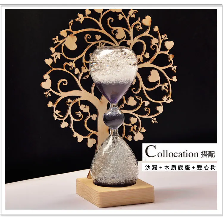 

Magic Glass Bubble Hourglass time Accessories Sandglass Wood Flower Hoom Decoration Accessories Gifts Ornaments Crafts Valentine