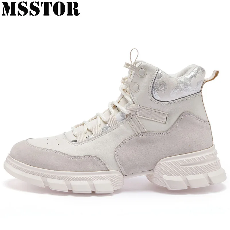 

MSSTOR Spring Autumn Sport Shoes For Women Genuine Leather Ladies Sneakers Athletic Sports Run White Running Shoes Woman Brand