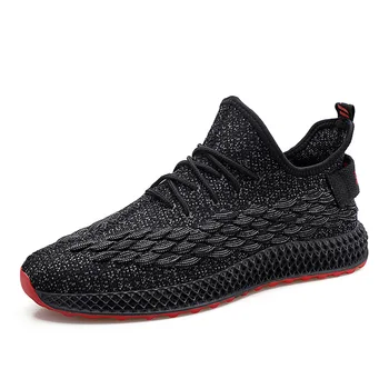 

2019 New Men Shoes Breathable Summer Men Casual Shoes Lace Up Men Sneakers Comfortable Flyknit Slip On Male Shoes Adult Footwear