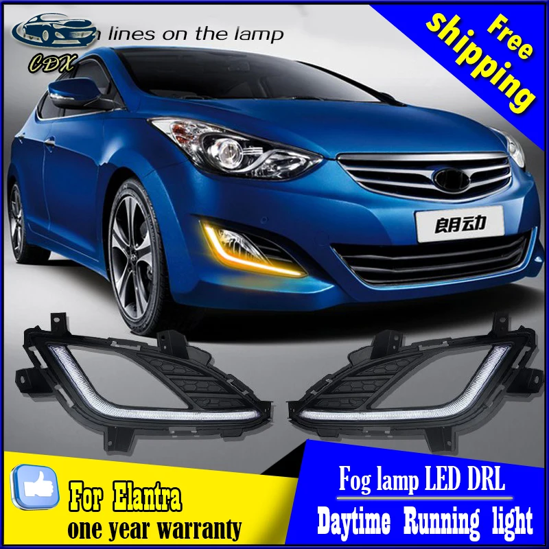 

High bright&Best Quality 2012-2014 Elantra LED Daytime Running Light (DRL) Fog light with turn sign for Hyundai Elantra