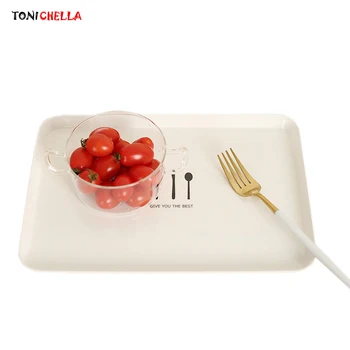 

Children Feeding Plate Letter Printing Baby Tableware Toddler Tray Kids Dinnerware Simple Food Container Bowls Utensils T0543