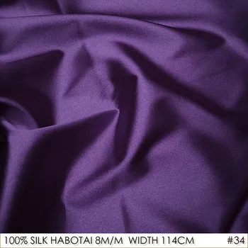

CISULI SILK HABOTAI 114cm width 8momme/100% Silk Fabric Batik Painting DIY Patchwork Cloth Fabric Purple NO 34