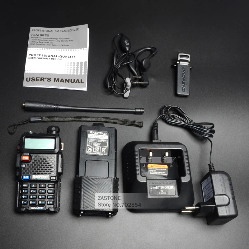 Лучшая цена Baofeng УФ 5R двухдиапазонная Портативная рация 5Вт UHF 400 520MHz VHF 136 174MHz UV