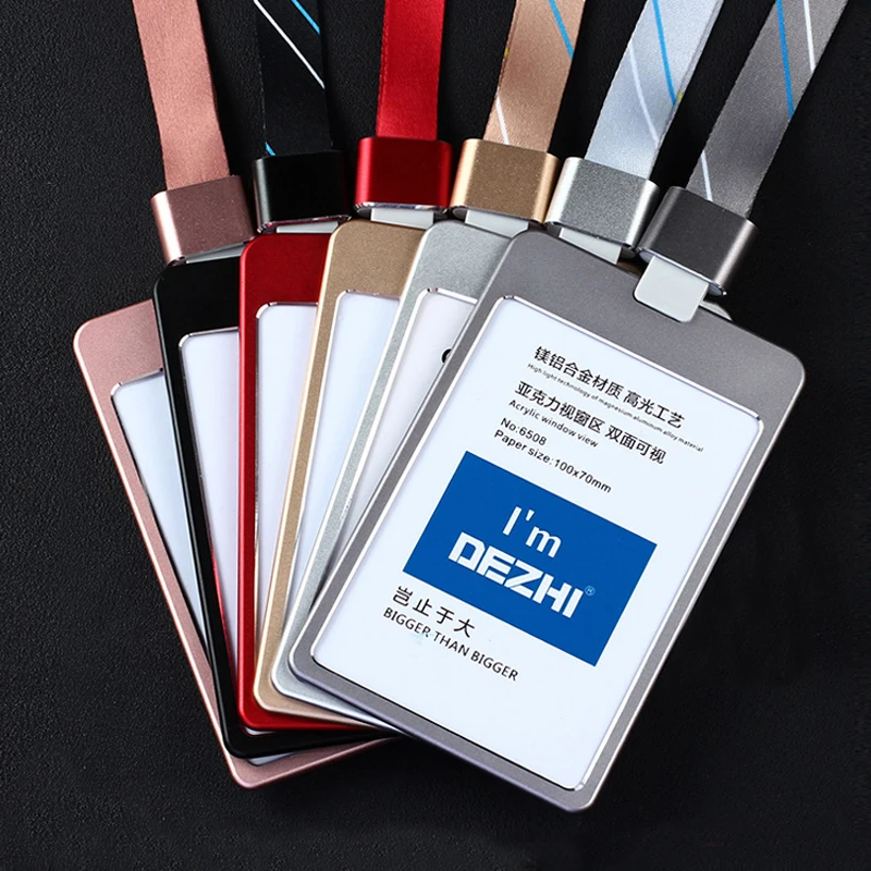 DEZHI Quality Metal Badge Holder Plus Style Custom LOGO Card Holders