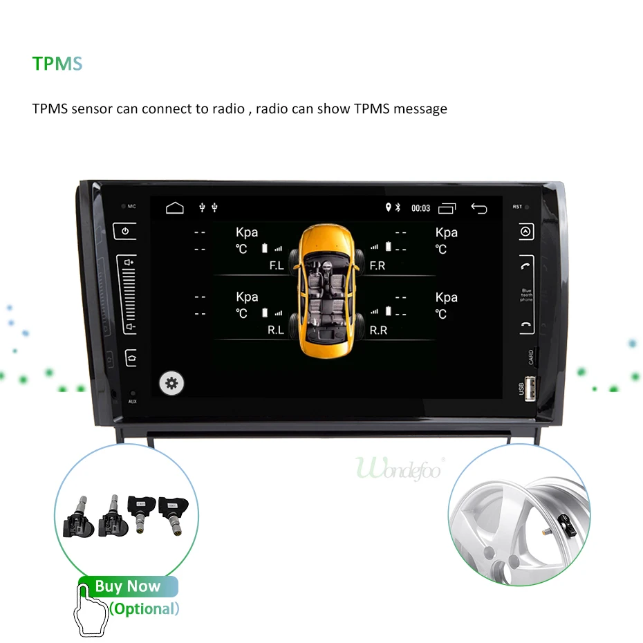 Top 9" IPS SCREEN Android 9.0 4G 64G 2 DIN CAR GPS For TOYOTA Sequoia Tundra NO DVD PLAYER radio stereo navigation receiver 26