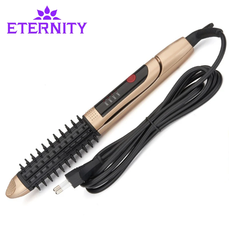

Hair Straightener Curling Stick Combo Tourmaline Ceramic Electric Brush Curling Hair Curler Rollers Volume Straight JD-3315