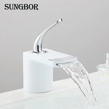 Basin Faucets White Basin Mixer Tap Bathroom Faucet Hot and Cold Chrome Finish Brass Toilet Sink Water Crane torneira AL-2245 zgrk basin faucets bronze black crane bathroom faucets hot and cold water mixer tap mixer tap torneira