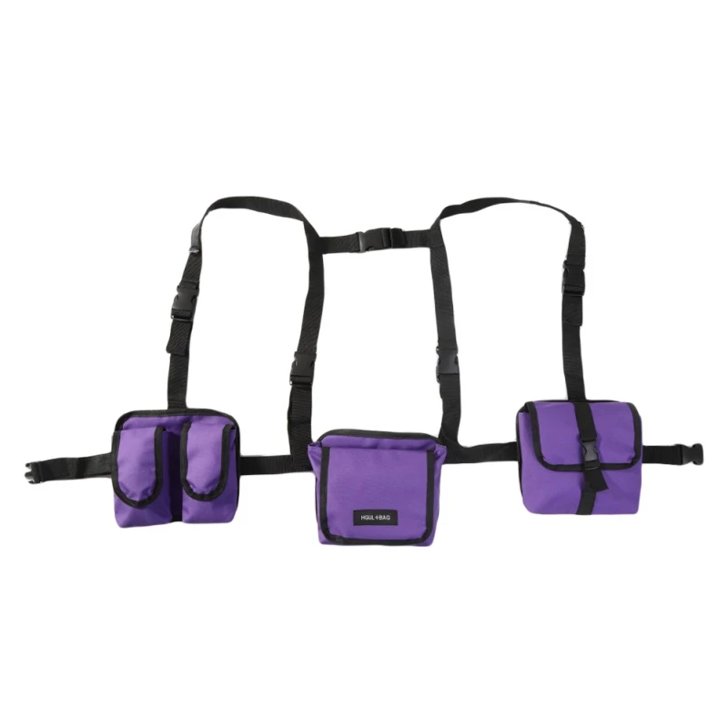 

Multifunction Pockets Vest Shoulder Bag Cool Function Chest Rig Bag Boy Waist Pack Tactical Streetwear Chest Bag Men running Bag