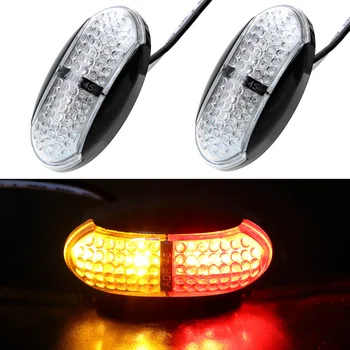 

LEEPEE Dark Warning 2pcs Red Yellow 4 LED Car Side Marker Light For Truck Trailer Boat Signal Light Car-Styling DC 10V-30V