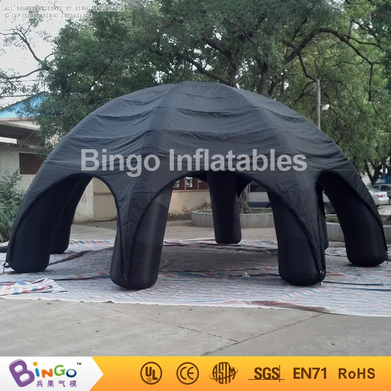 black Outdoor inflatable dome spider tent 8m with 6 legs for events/advertising/rental,pop up tent with blower BG-A0460 toy tent