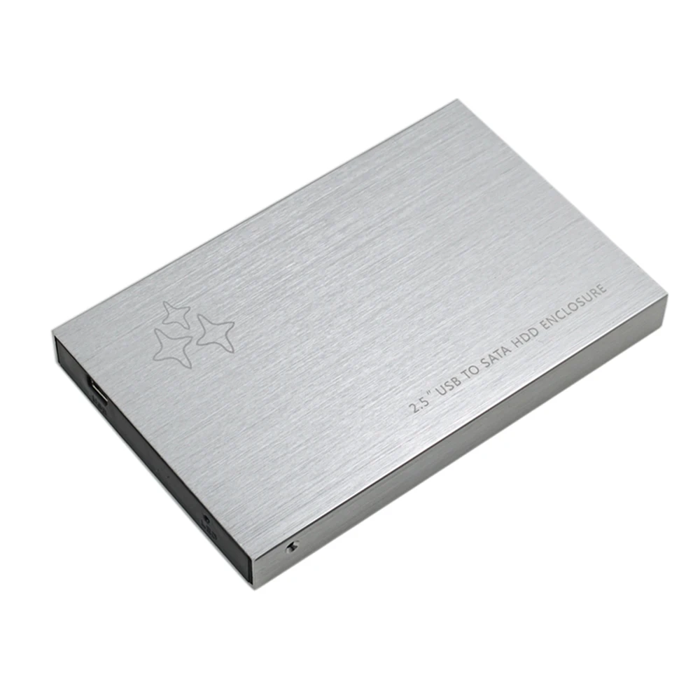Серебряный контейнер для жесткого диска SATA to USB2.0 2,5 Внешний жесткий диск адаптер 1 ТБ 500GB чехол для SSD, HDD корпус коробка Optibay