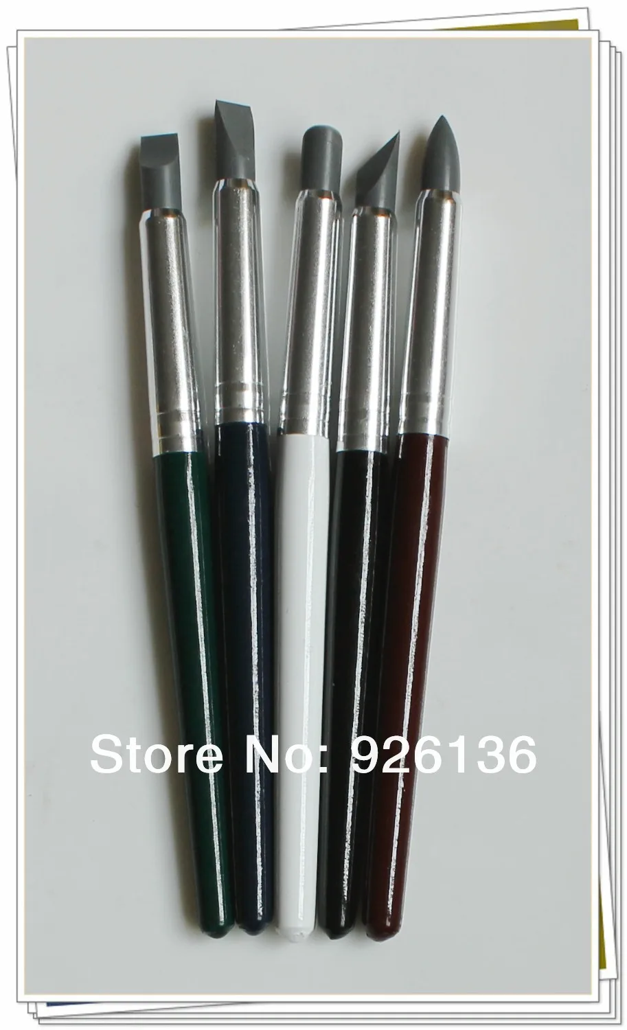 Set of 5 Color Shaper for Polymer Clay Sculpting Tools Rubber Brushes