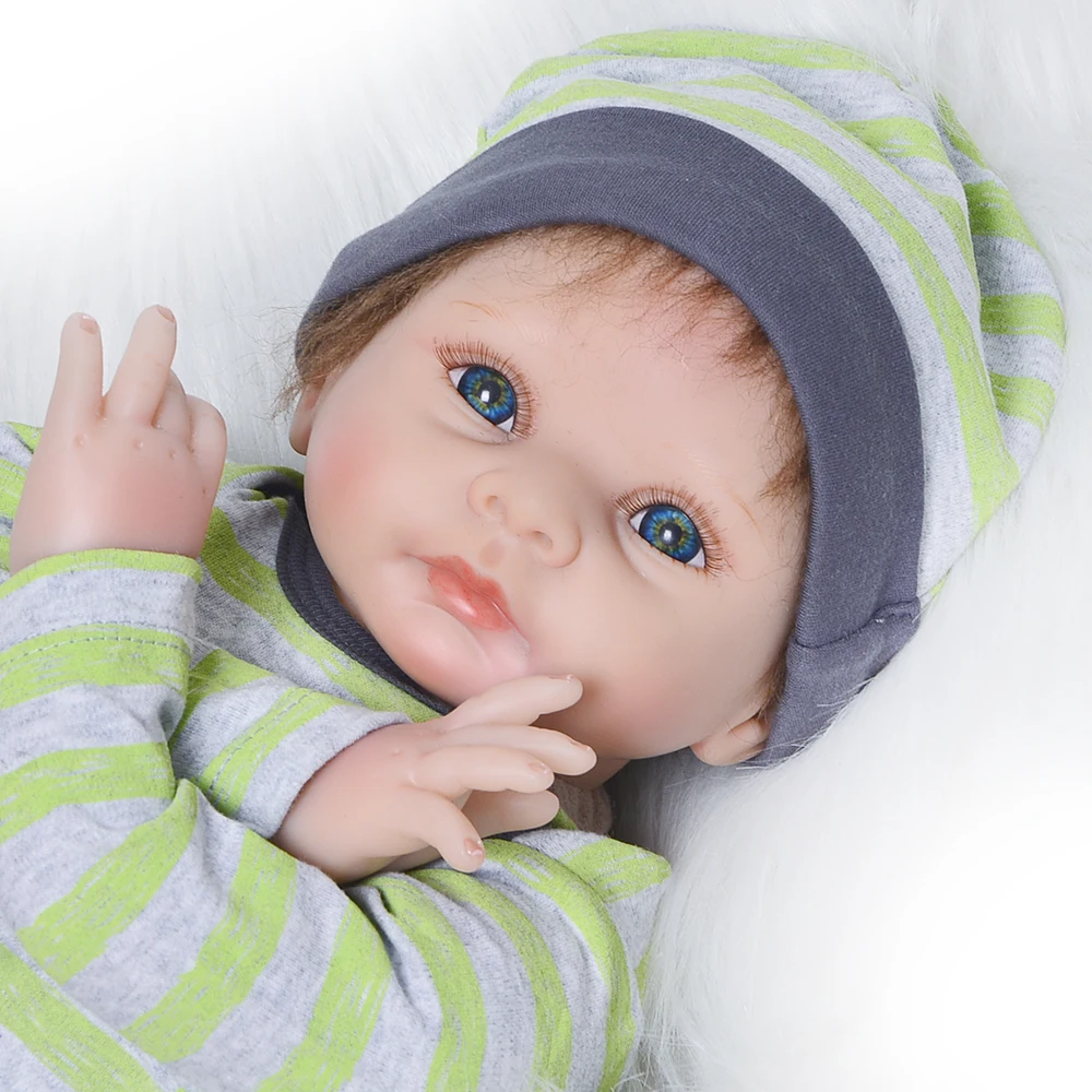 Реалистичные 22 дюймов Reborn Baby Doll ткани тела Новорожденные куклы детские кубики