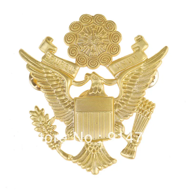 WWII США армии EPLURIBUS UNUM сотрудников металлический колпачок значок для шляпы-33777 |