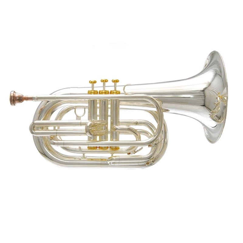 Bb Marching Baritone horn Lacquer/Silver plated with Foambody case Brass wind musical