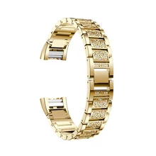 Ouhaobin умный ремешок на запястье Роскошный металлический браслет из нержавеющей стали с кристаллами для FitBit Charge 2 ремешки для часов Jan25