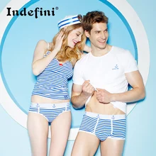 Синие и белые полосатые трусики для влюбленных якорь серия для влюбленных сексуальное нижнее белье из хлопка