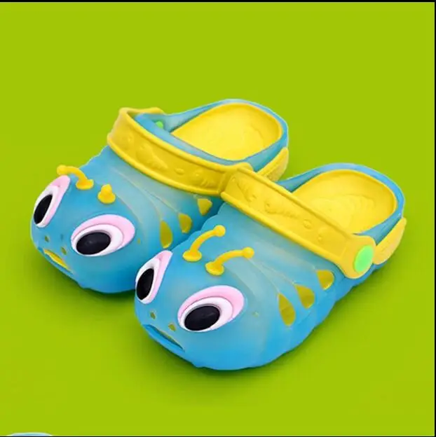 Летние caterpillar детей Для мальчиков и девочек сад обувь Дети мягким дном сандалии детские пляжная обувь с отверстиями;