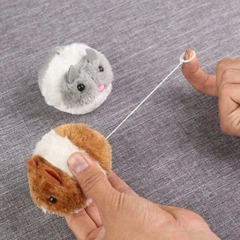 

Pet Cat Plush Toy Automatic Movement Little Mouse Cat Dog Toy Trembling Mouse Moving Toy Non-electric Clockwork Dog Toys Random