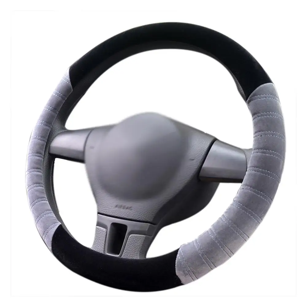 

Winter Plush Steering Wheel Cover Autumn Short Fiber Bamboo Section Warm Non-Slip No Pilling Car Supplies