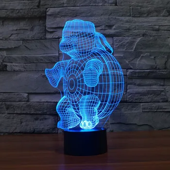 

New Creative 3D led deco Night Light Three-dimensional Turtle Light Kids Living room Table Lamp LED Bulbing Lamp decorate
