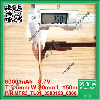 

3580150 3.7V xxxxmah Lithium polymer Battery with Protection Board For PDA Tablet PCs Digital Products 3.5x80x150mm 6000mAh