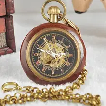 Стимпанк Ретро архаизмы дерево бронза Римский НУМ кулон Механические карманные часы для мужчин и женщин P1134