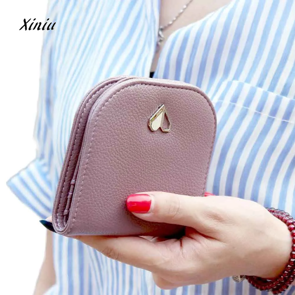 Women Fashion Small Bifold Wallet Portable Mini Bifold Leather Wallet